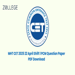 MHT CET 2025 22 April Shift 1 Question Paper